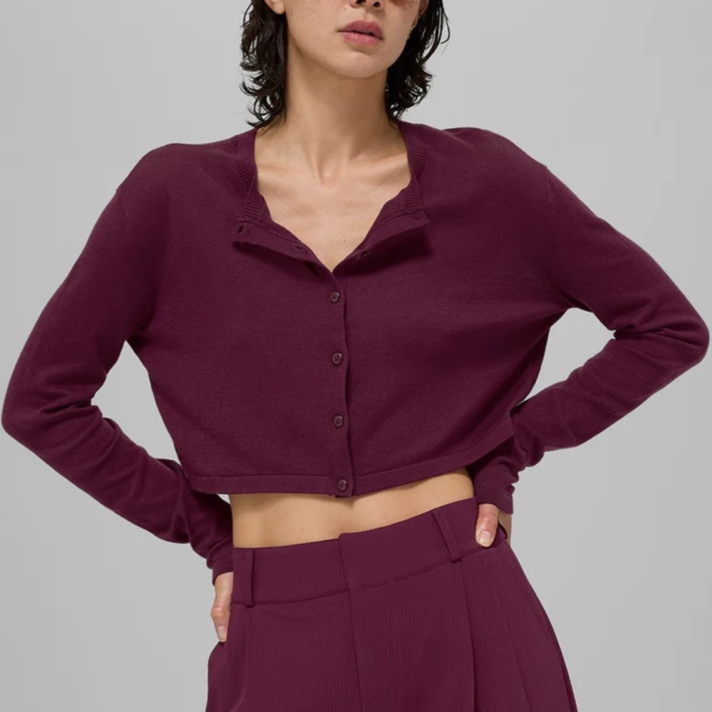Alo Yoga Supernatural Sweater Cardigan Burgundy S